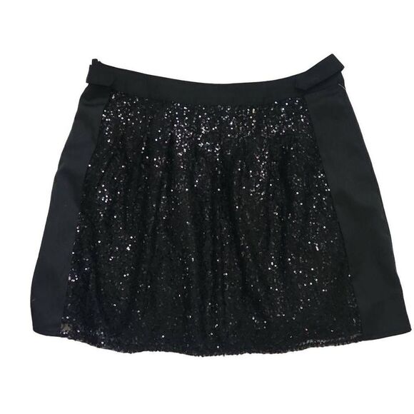 I Heart Ronson Ladies Size 12 Black Sequin A-Line Skirt - Picture 3 of 6